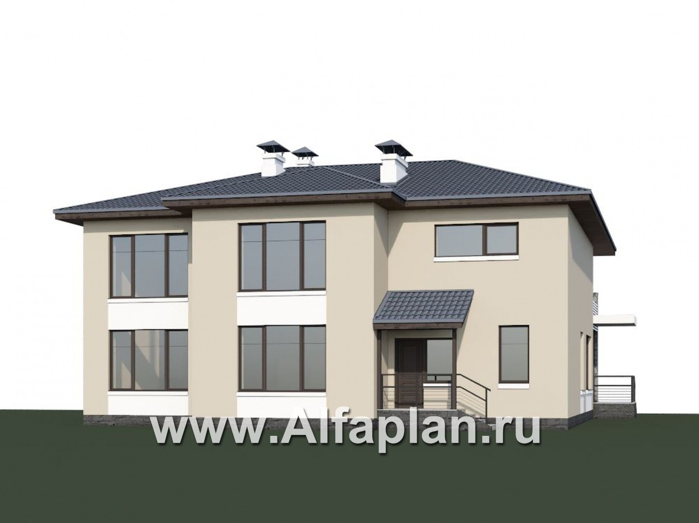 Проекты домов Альфаплан - «Семь звезд» - современный коттедж с панорамными окнами - дополнительное изображение №1