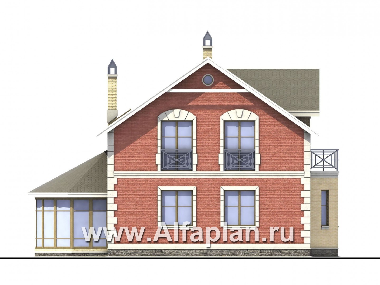 Проекты домов Альфаплан - «Метц» - комфортный загородный  дом - изображение фасада №3