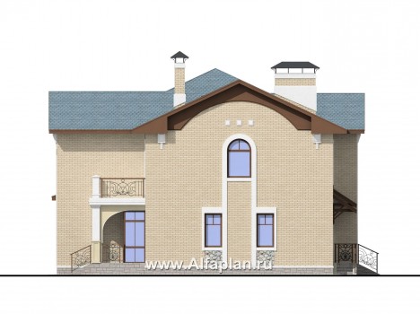«Голицын»- проект двухэтажного дома, с двусветной гостиной и с террасой, в стиле модерн - превью фасада дома