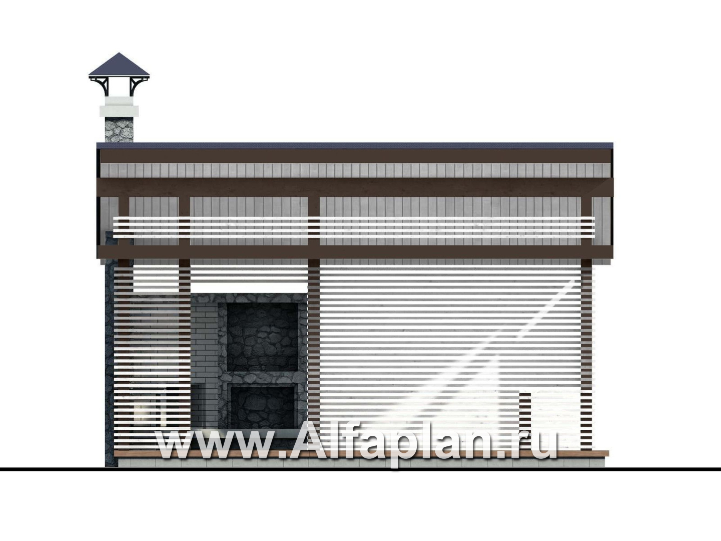Проекты домов Альфаплан - Современная элегантная беседка (летняя кухня) - изображение фасада №1