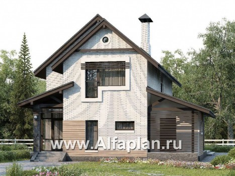 «Эль-Ниньо» - проект дома с мансардой в скандинавском стиле, с террасой, для узкого участка - превью дополнительного изображения №1