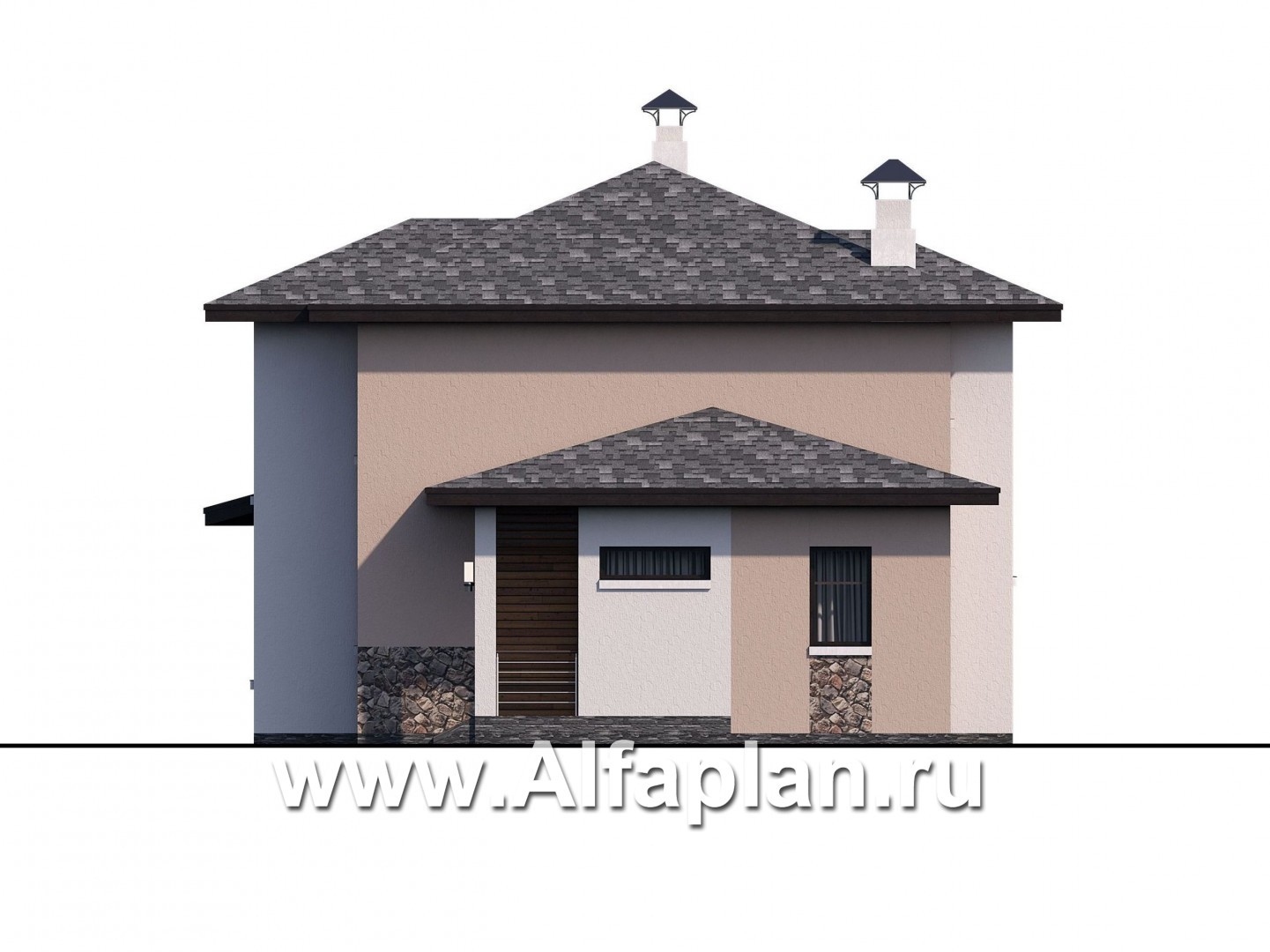 Проекты домов Альфаплан - «Стимул» - рациональный загородный дом с просторной гостиной - изображение фасада №2