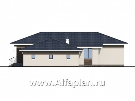 Проекты домов Альфаплан - «Ариадна» - одноэтажный дом с большим гаражом - превью фасада №2