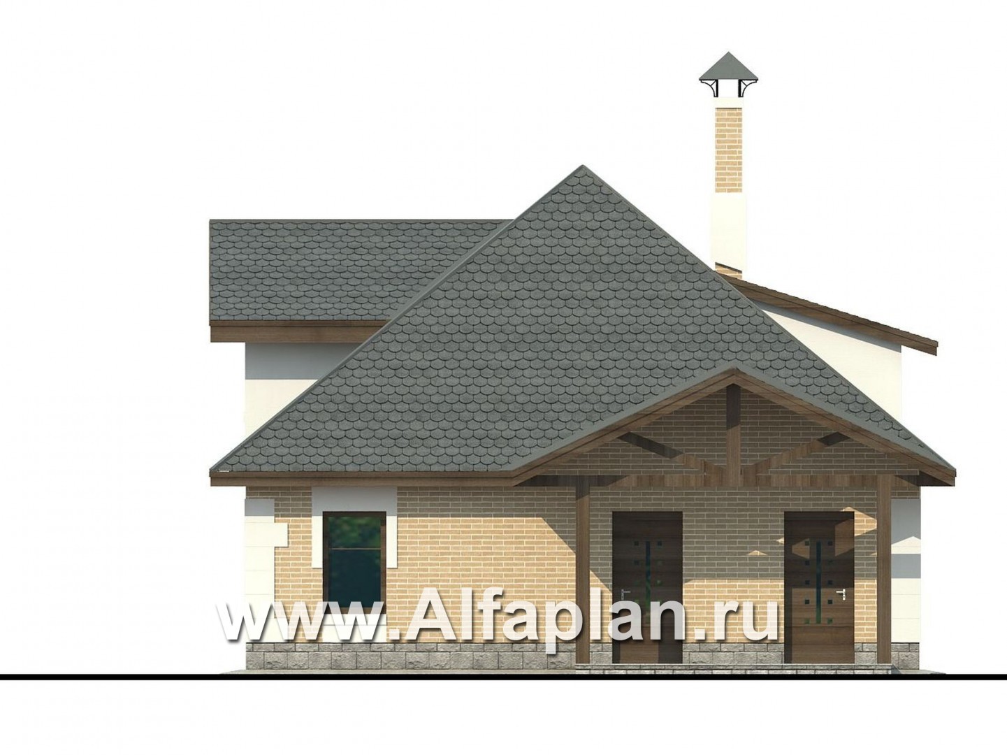 Проект гаража на 2 авто, со студией в  мансарде - фасад дома