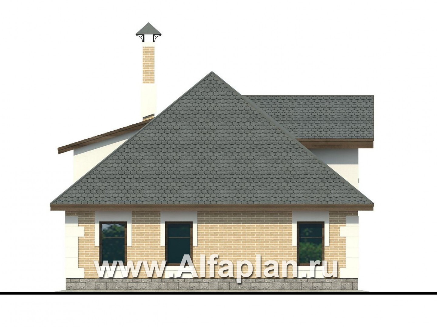 Проект гаража на 2 авто, со студией в  мансарде - фасад дома