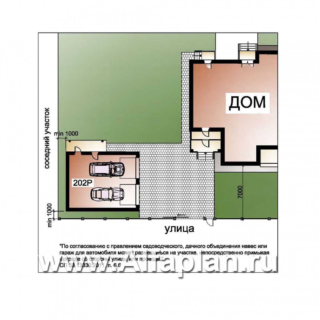 Проект гаража на 2 авто, со студией в  мансарде - дизайн дома №1