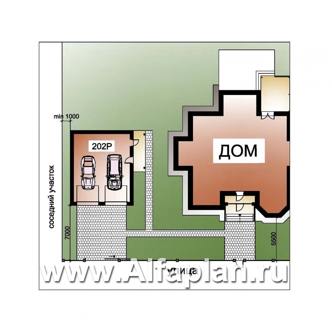 Проект гаража на 2 авто, со студией в  мансарде - дизайн дома №2