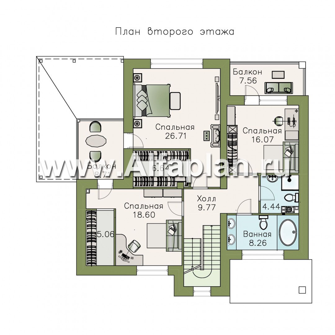 «Северная регата» - проект двухэтажного дома с мансардой, с террасой и кинозалом - план дома