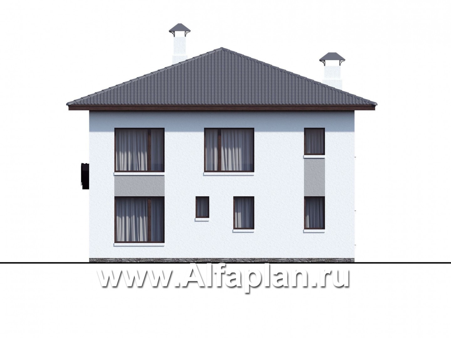 Проекты домов Альфаплан - «Пикассо» - изящный дом с террасой и балконом - изображение фасада №4