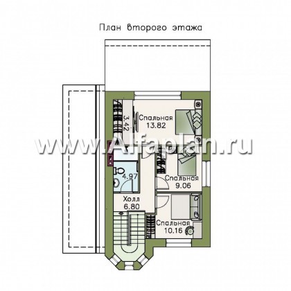 Проекты домов Альфаплан - Компактный дом для маленького участка - превью плана проекта №2