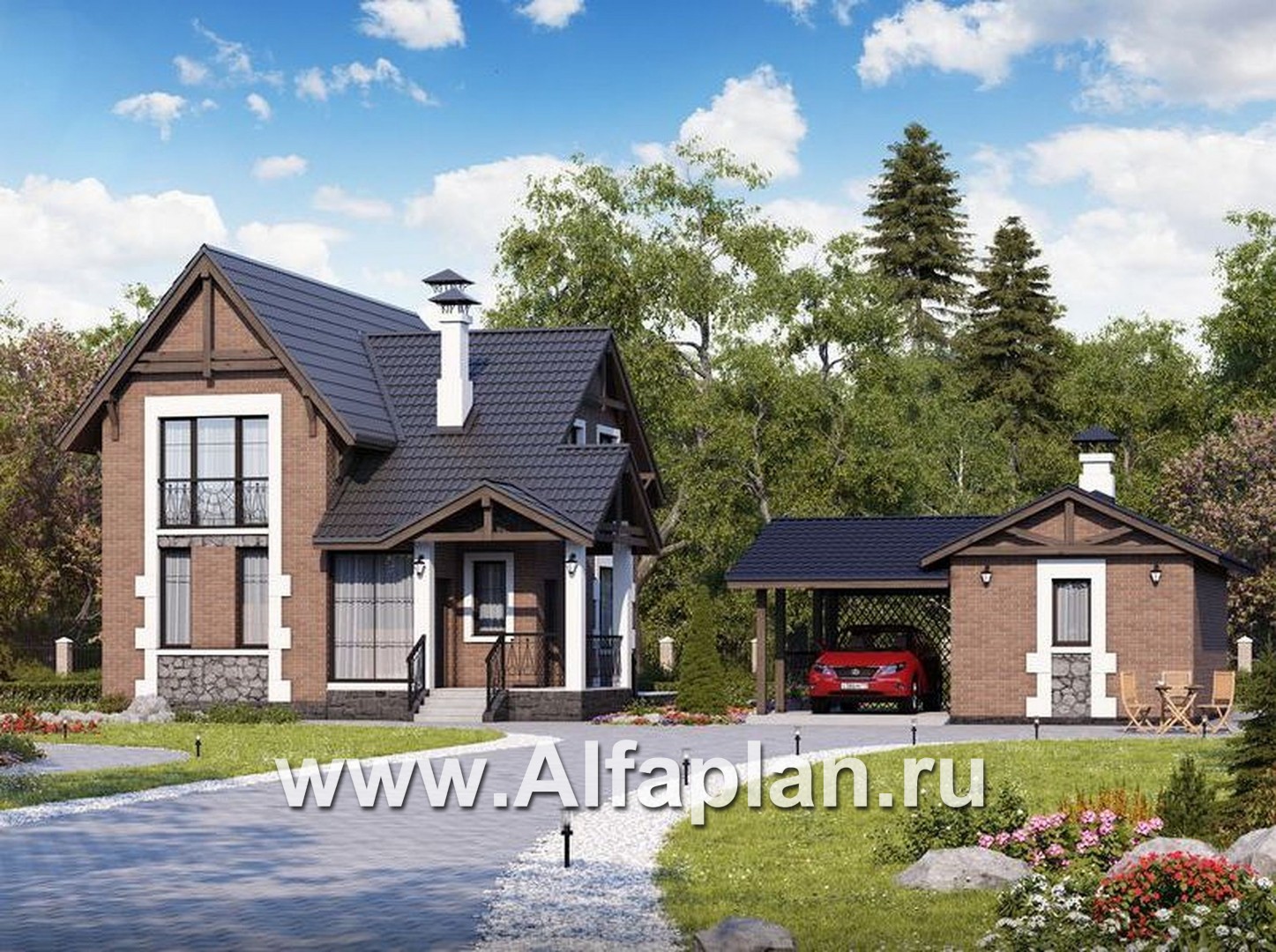 Проекты домов Альфаплан - «Кадет»_ДУО - основное изображение