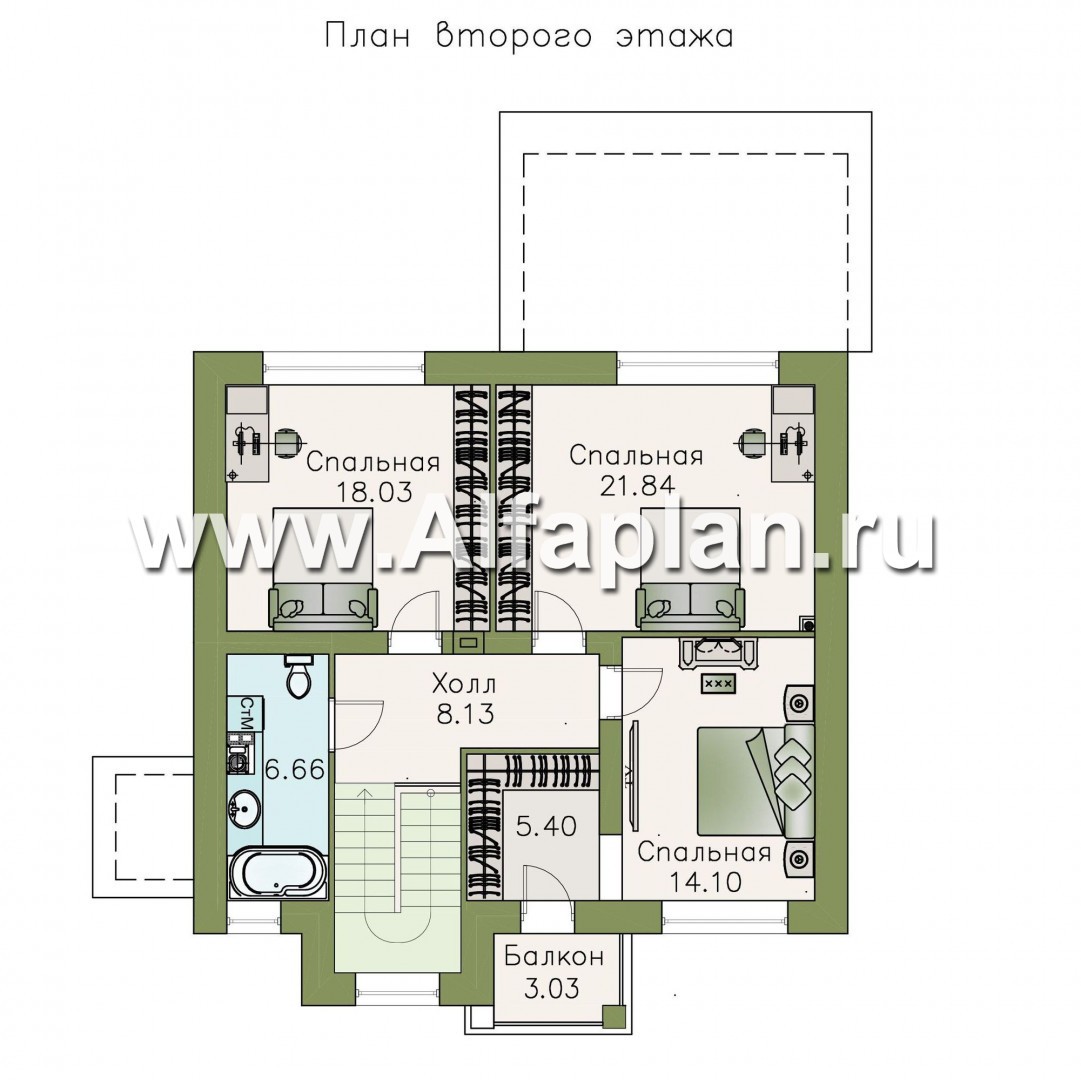 Проекты домов Альфаплан - «Либезюсефрау» - удобный дом с романтическими фасадами - план проекта №2