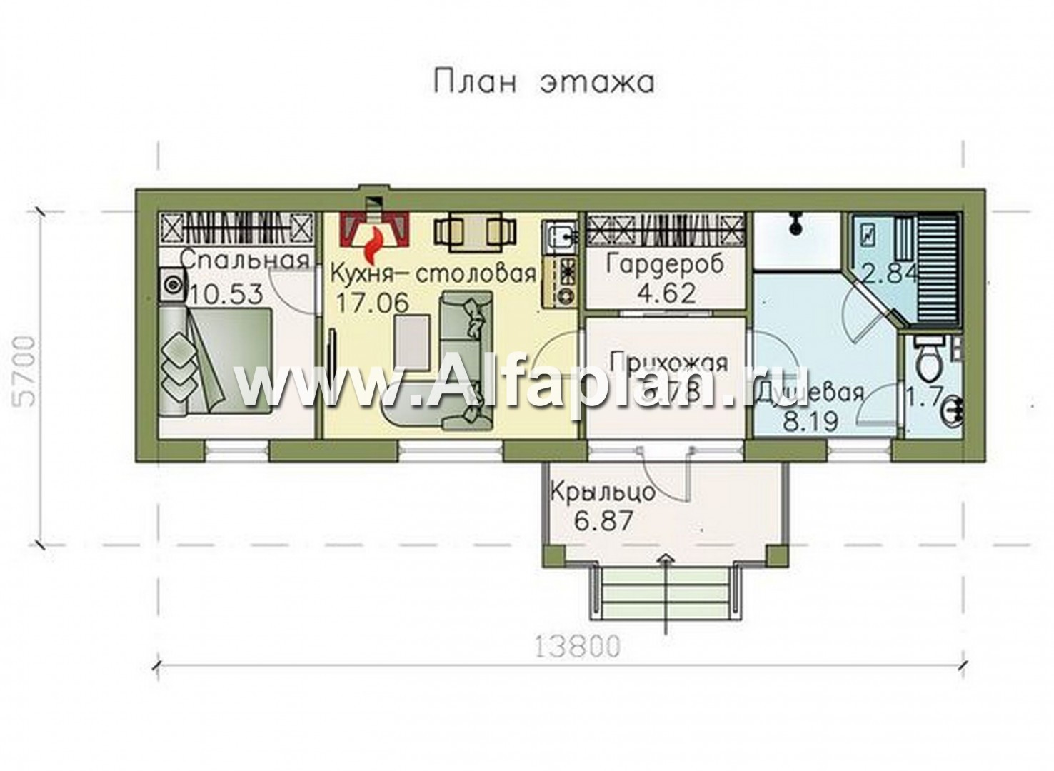 Проекты домов Альфаплан - Сауна  и гостевой дом - план проекта №1