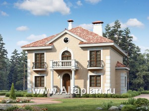 «Апраксин» - проект двухэтажного дома, с террасой и с балконом, в стиле Петровское барокко