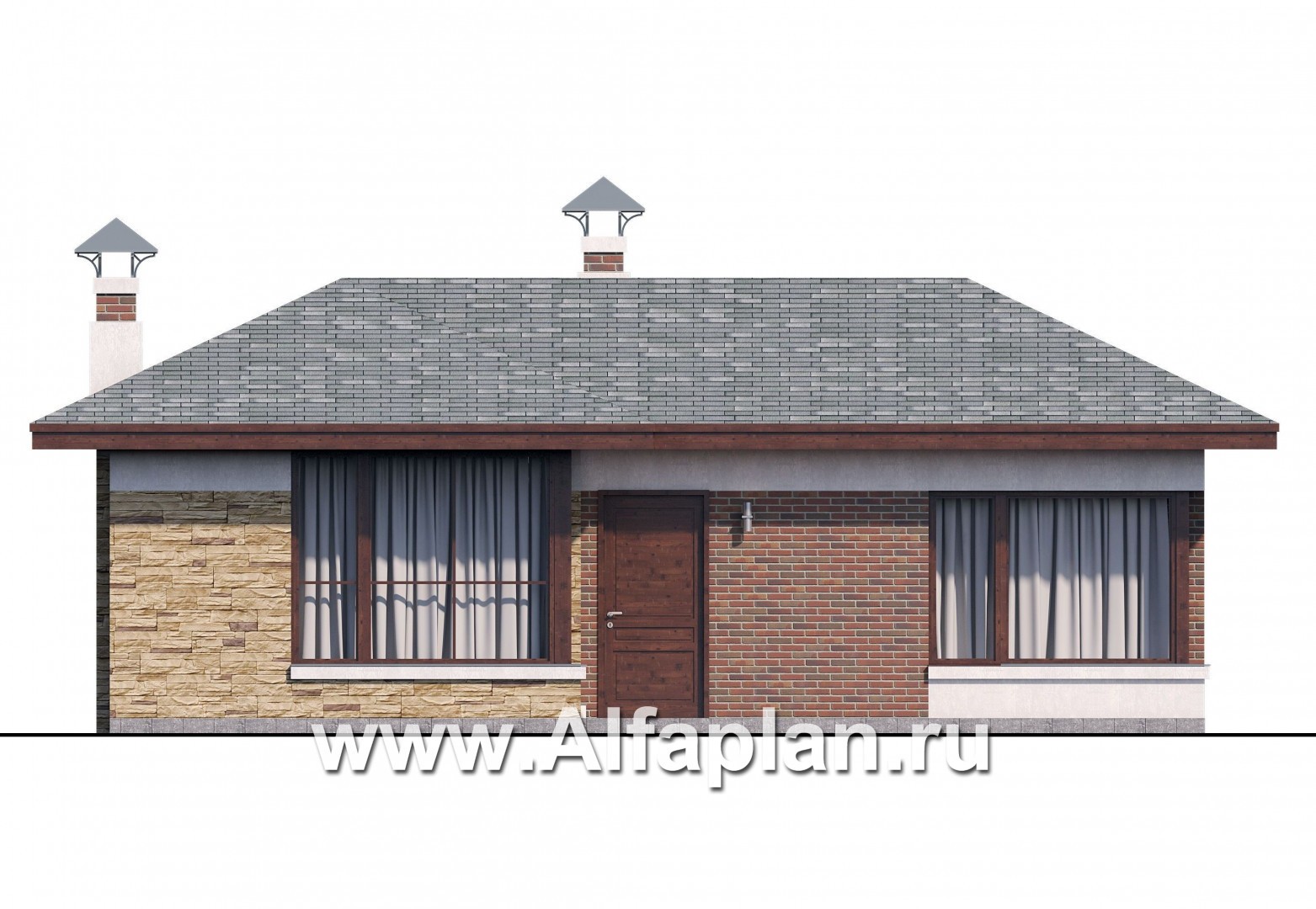 Проекты домов Альфаплан - Баня-беседка с открытой террасой - изображение фасада №1