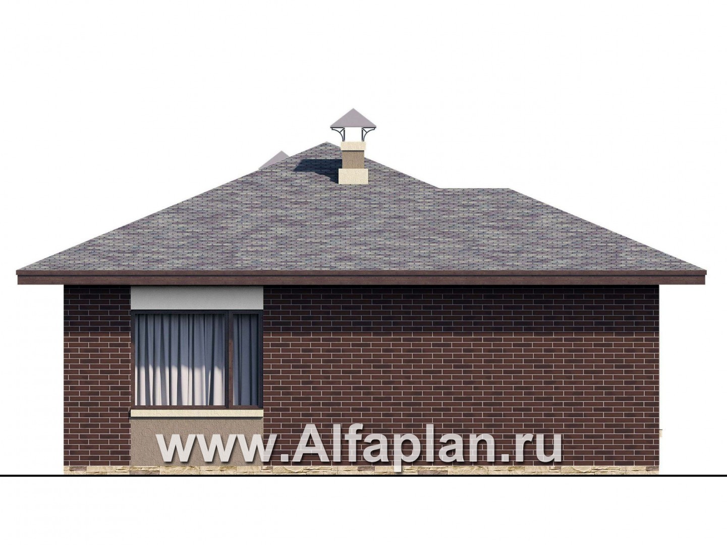 Проекты домов Альфаплан - «Дега» - стильный, компактный дачный дом из газобетона - изображение фасада №3