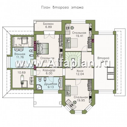 Проекты домов Альфаплан - «Последний герой» - особняк с двусветной гостиной - превью плана проекта №2