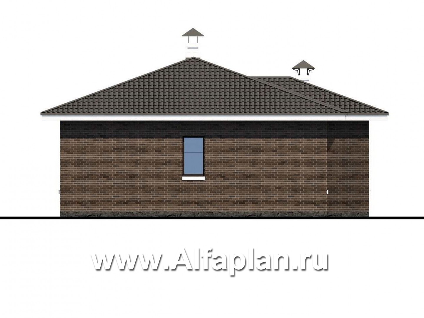 Проекты домов Альфаплан - «Персефона» - современный одноэтажный коттедж с террасой - изображение фасада №4